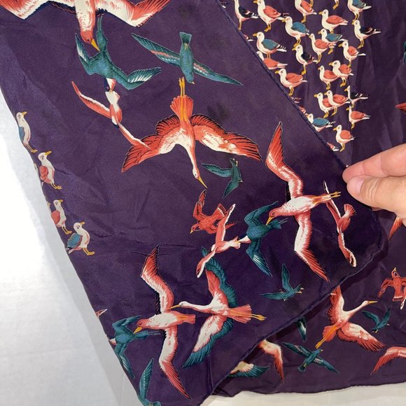 Bottega Veneta Womens Scarf w/ Birds 100% Silk EUC - Picture 6 of 8